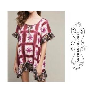 Anthropology Eloise silk mini dress Vneck